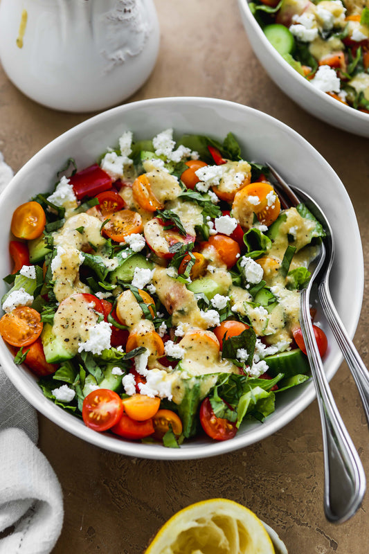 Lettuce Salad with Orange-Hummus Dressing