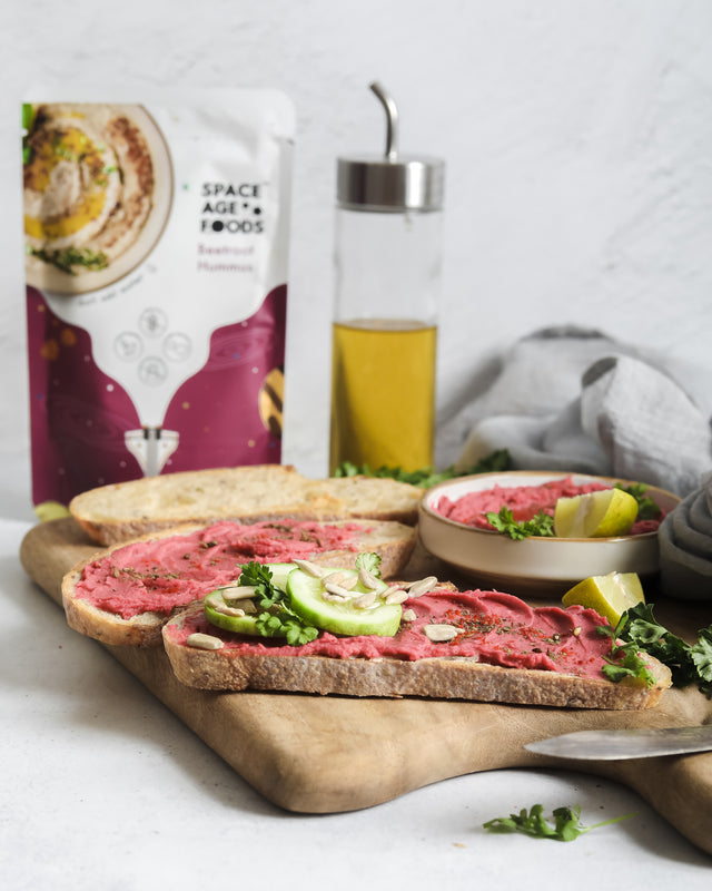 Beetroot Hummus Toast