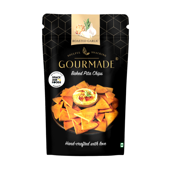 Baked Pita Chips 80g - Roasted Garlic